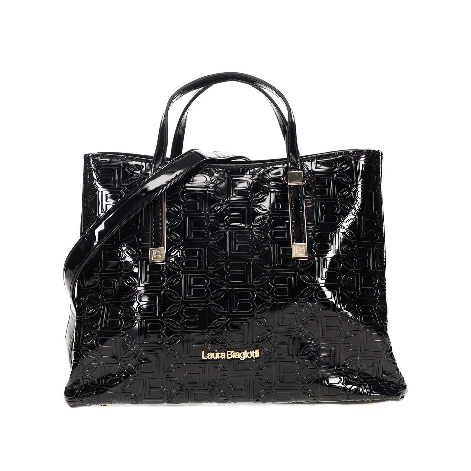 Μαύρη τσάντα χειρός λουστρίνι