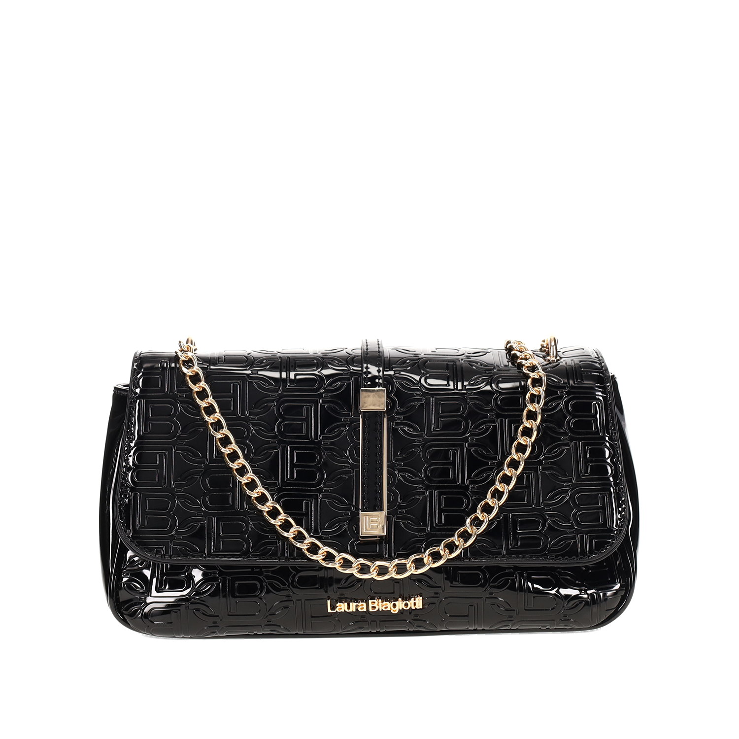 Μαύρη τσάντα ώμου λουστρίνι