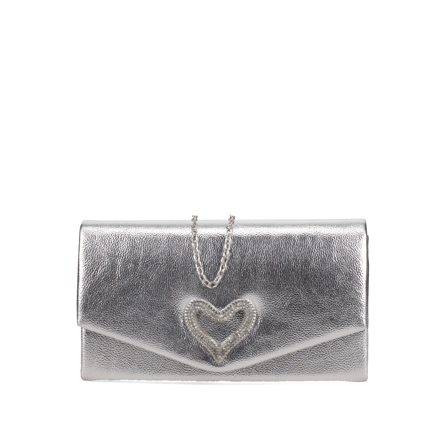 Ασημί clutch τσαντάκι