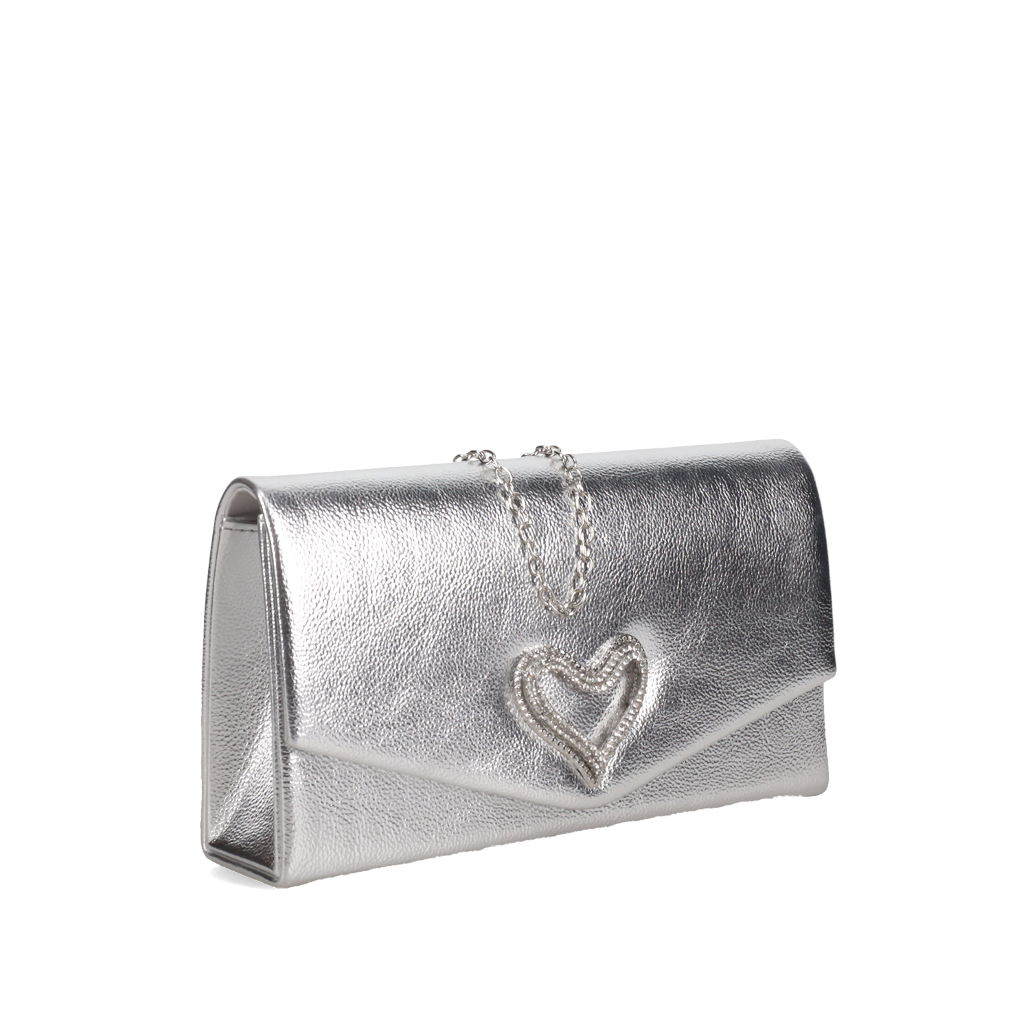 Ασημί clutch τσαντάκι