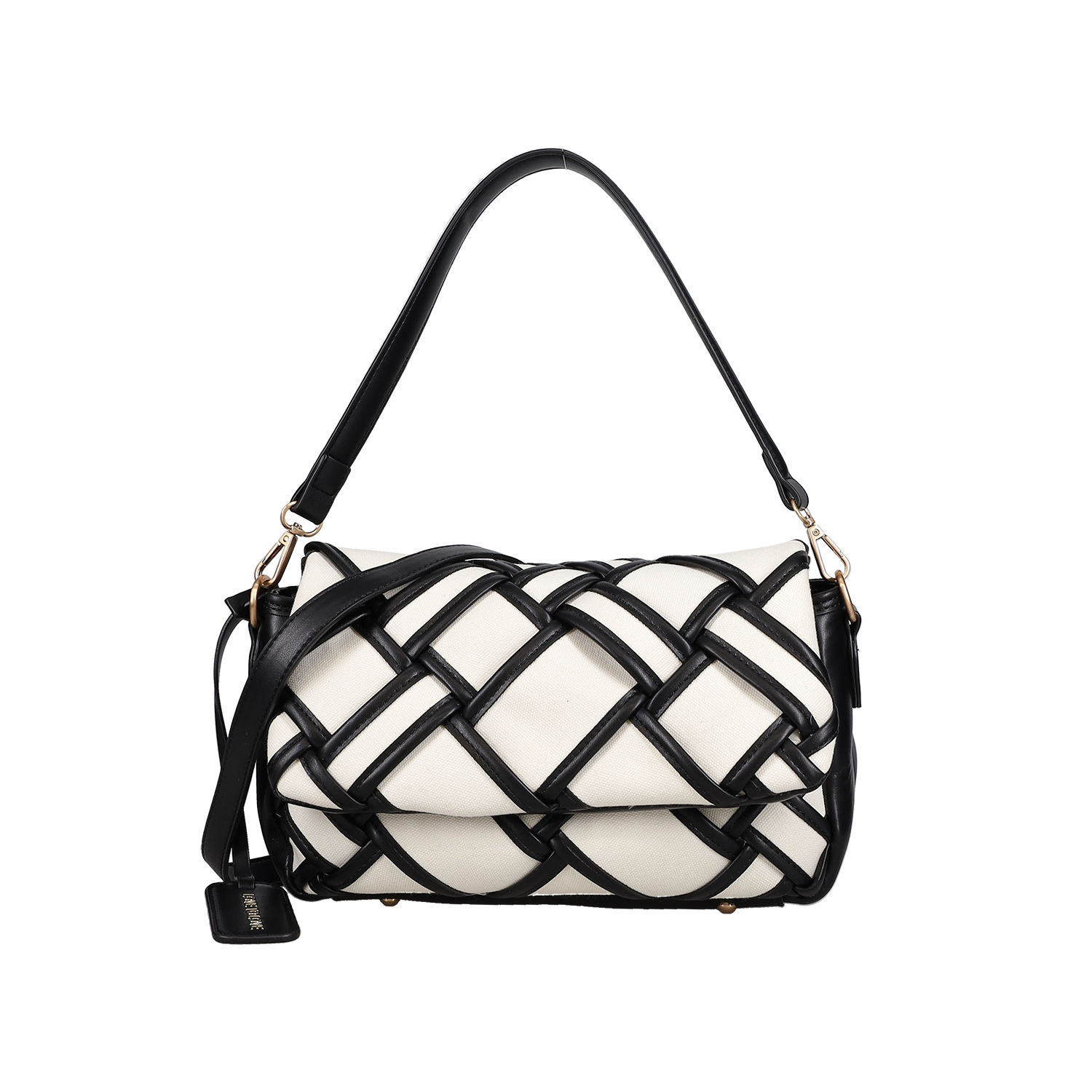 Ασπρόμαυρη τσάντα ώμου