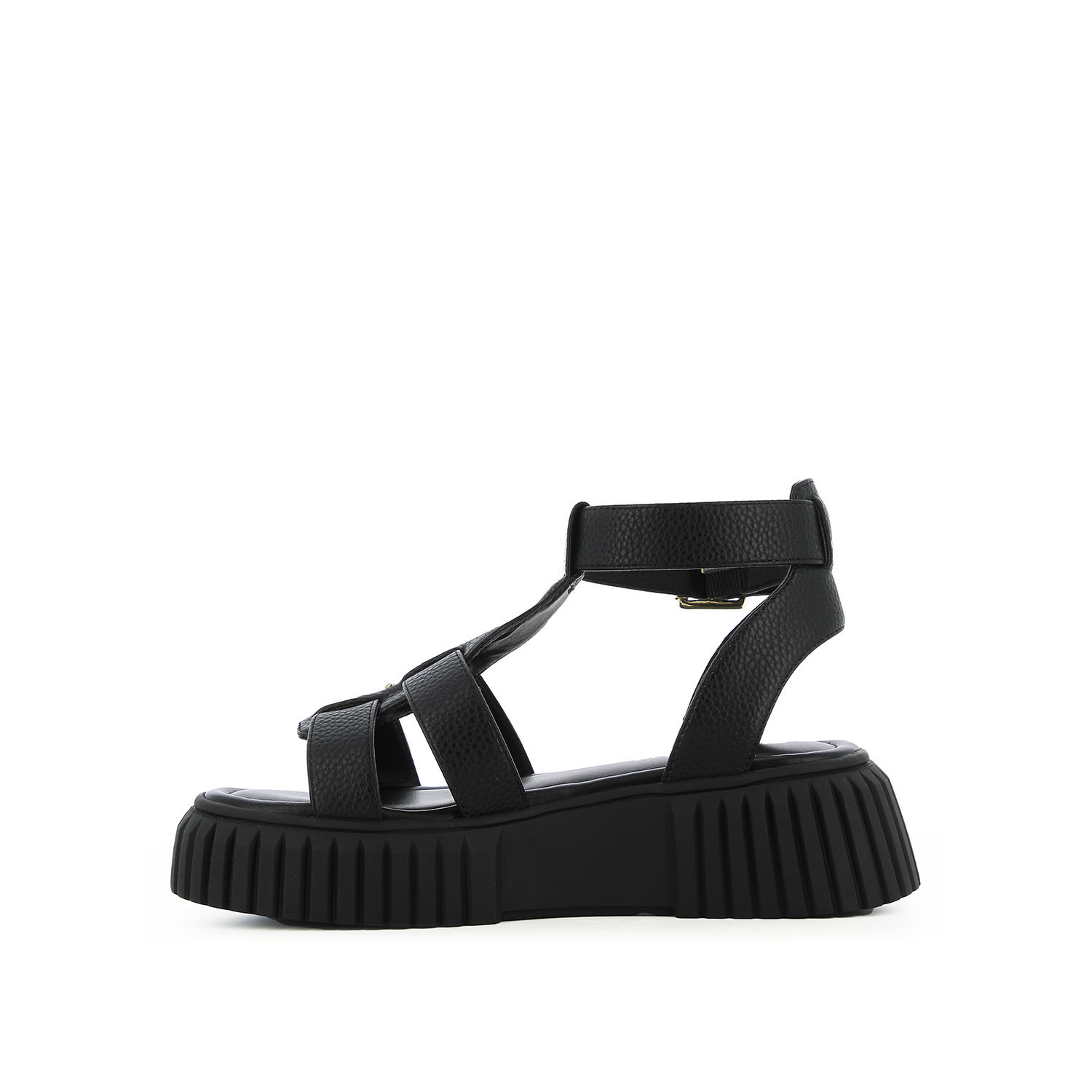 Μαύρο flatform σανδάλι φωτογραφία