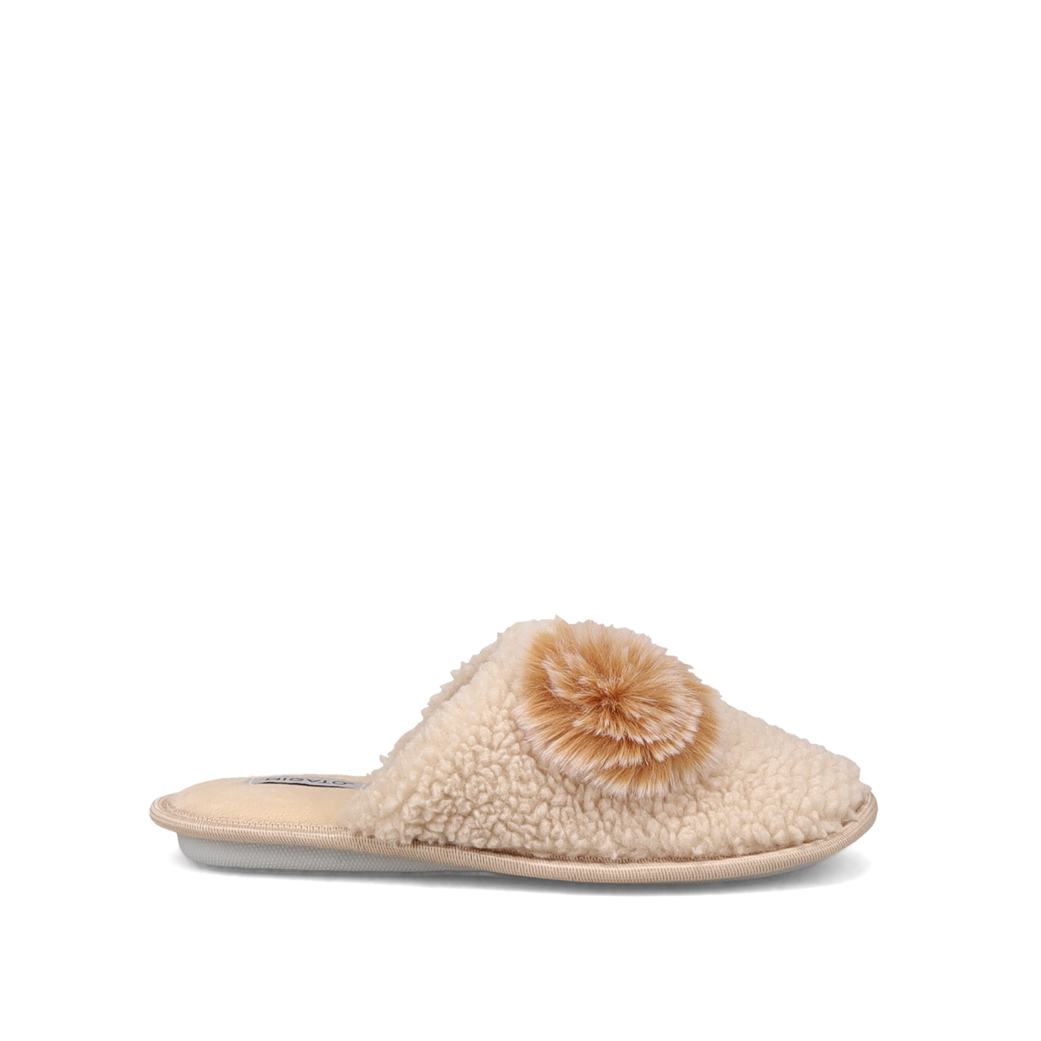 Εκρού παντόφλα με πον-πον