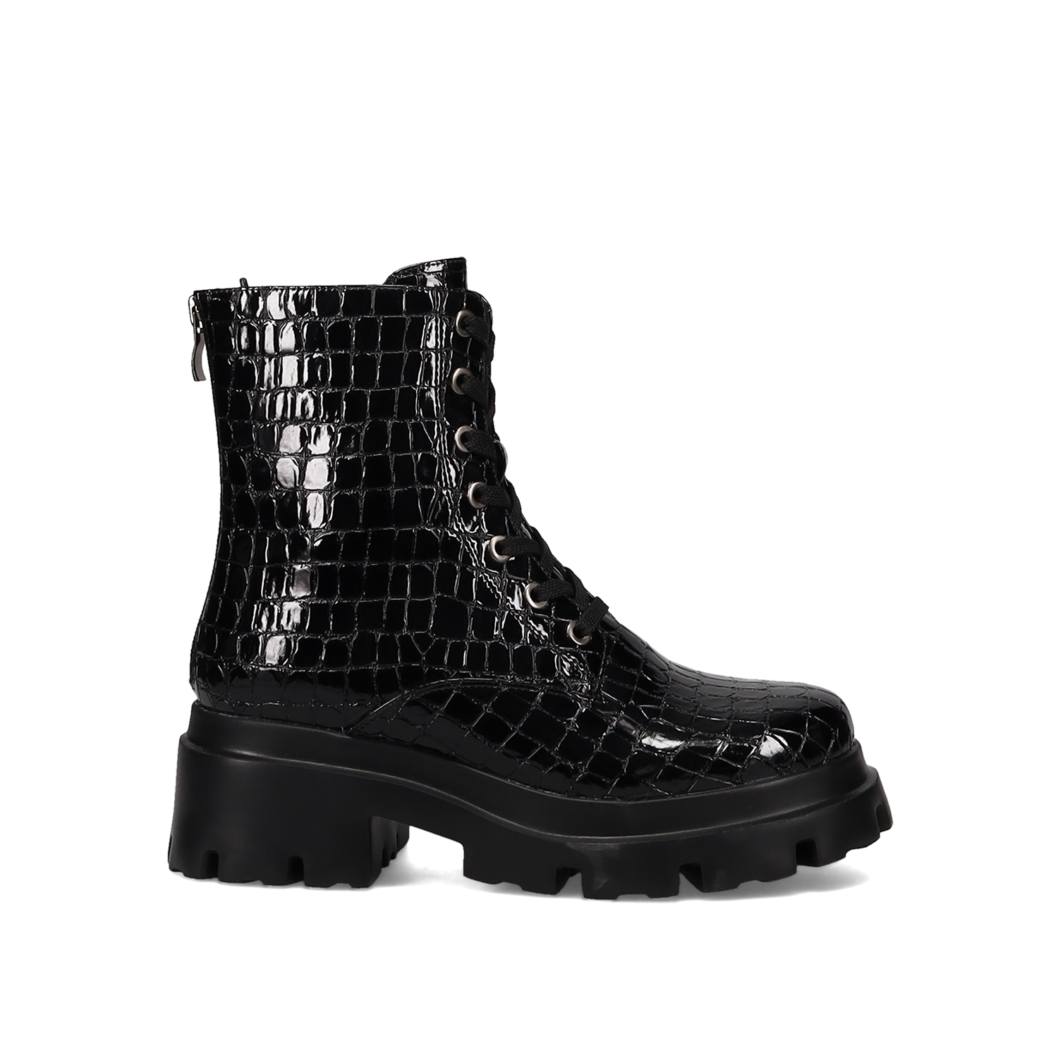 Μαύρο λουστρινένιο κροκό αρβυλάκι