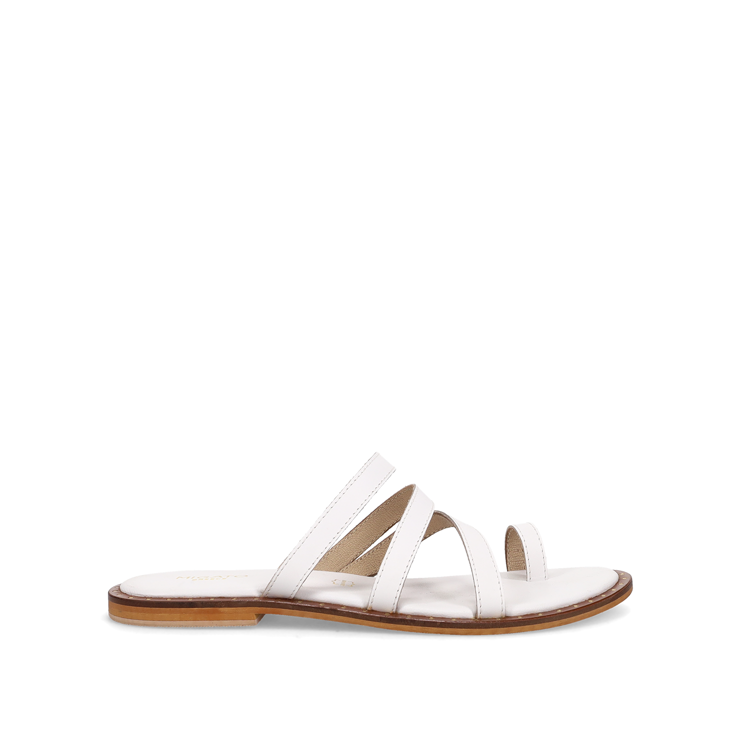 Λευκό δερμάτινο σανδάλι