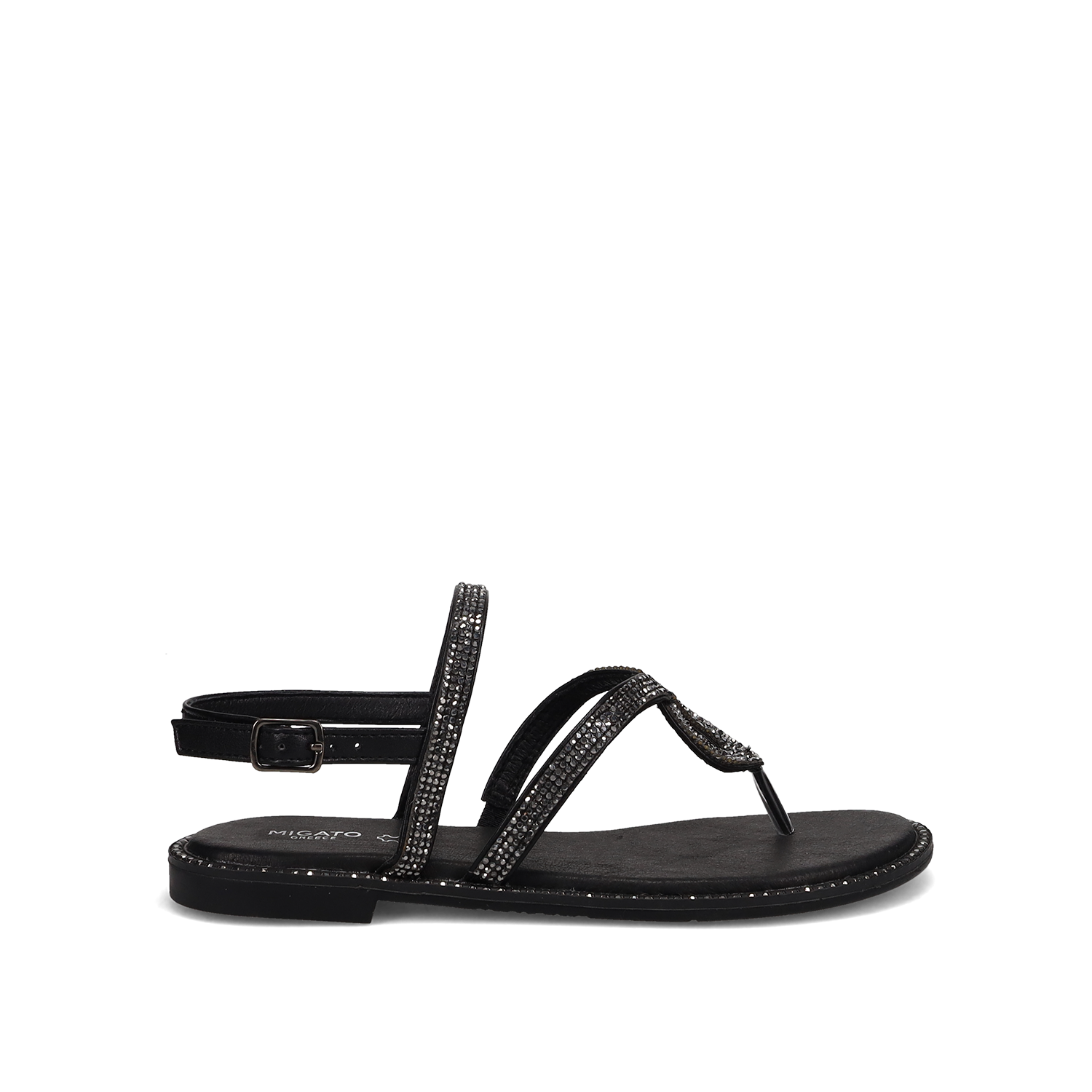 Μαύρο σανδάλι με στρας