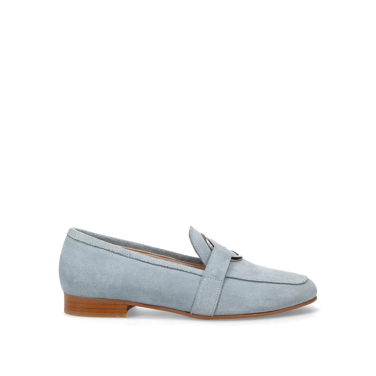 Γαλάζιο δερμάτινο μοκασίνι