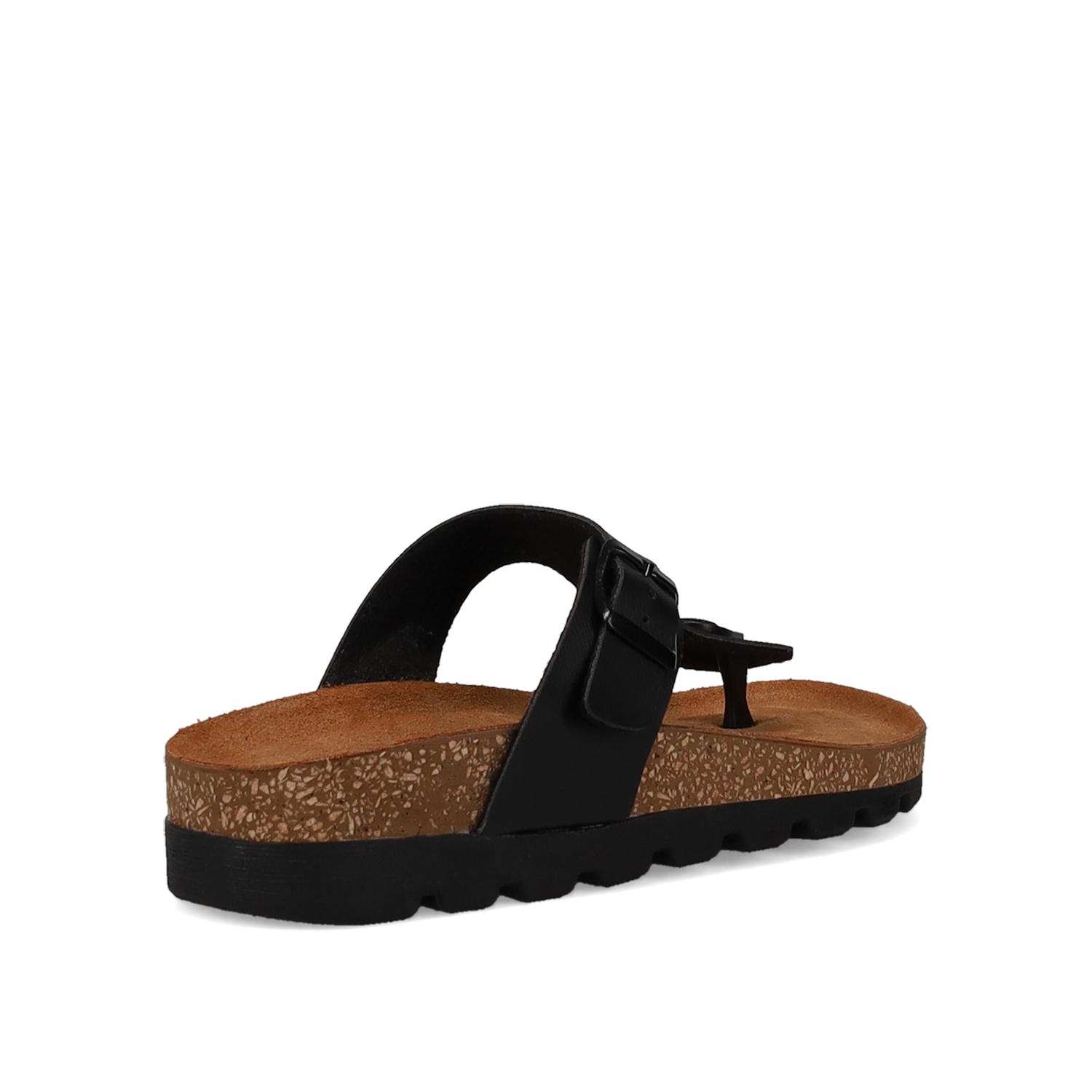 Μαύρο footbed σανδάλι φωτογραφία