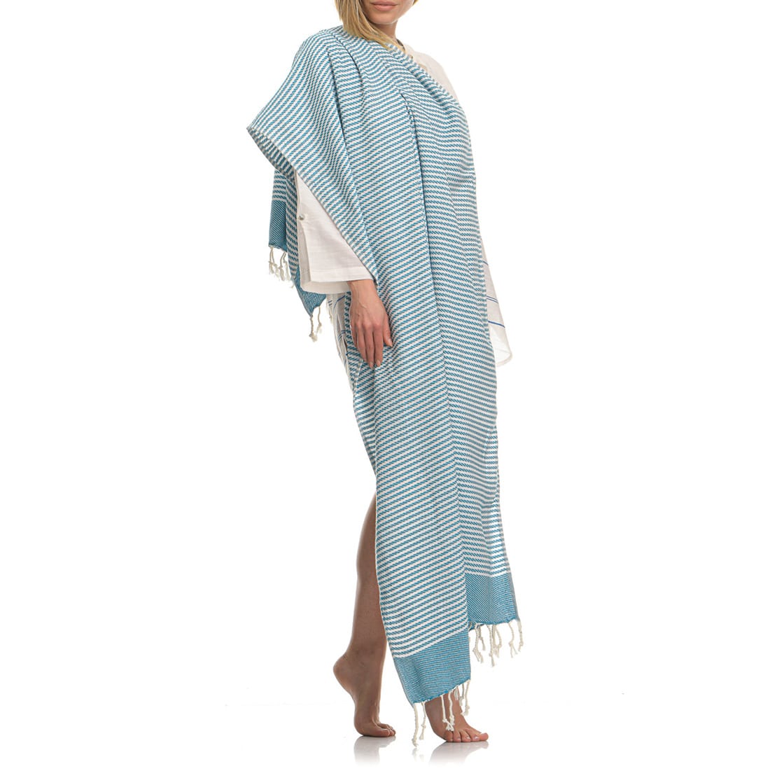 Γαλάζια πετσέτα θαλάσσης φωτογραφία