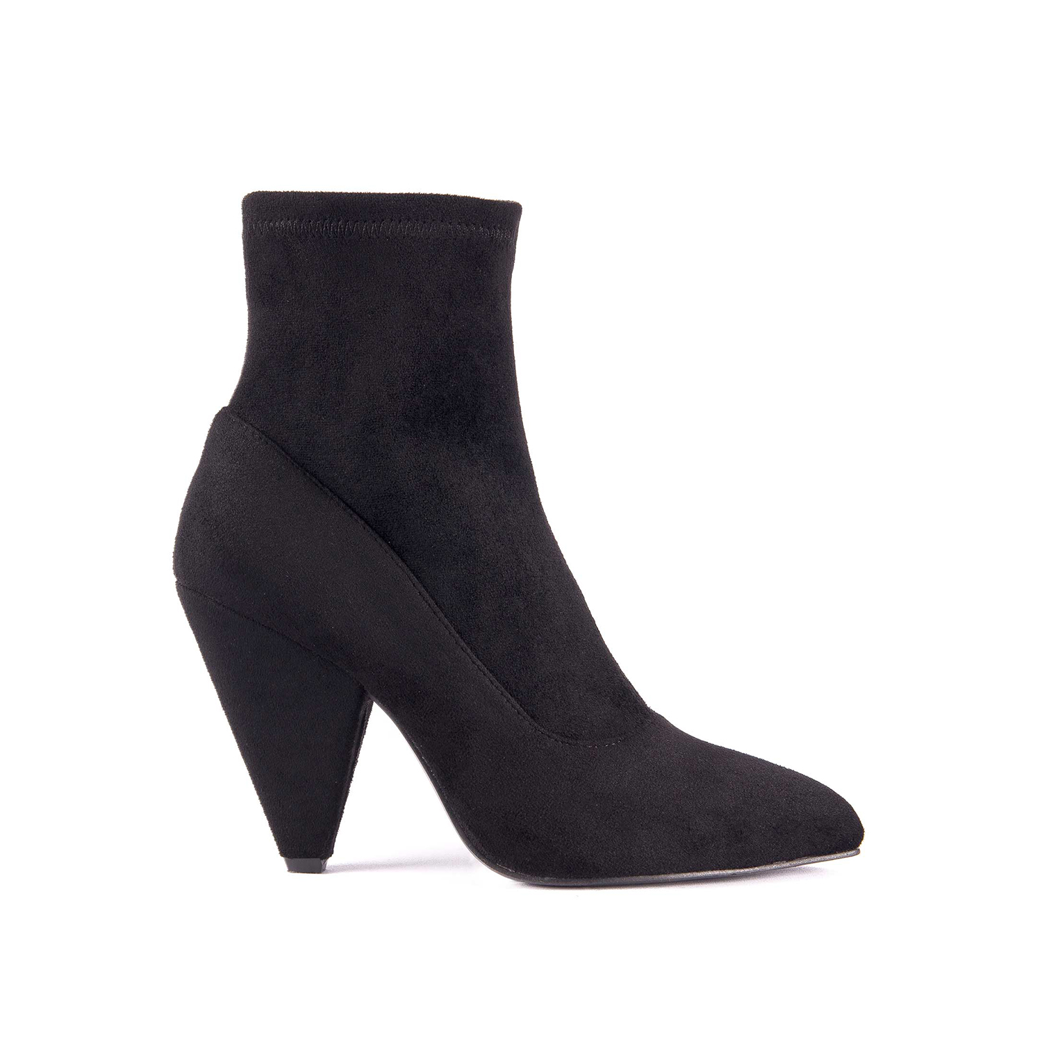 Μαύρο μποτάκι με κωνικό τακούνι
