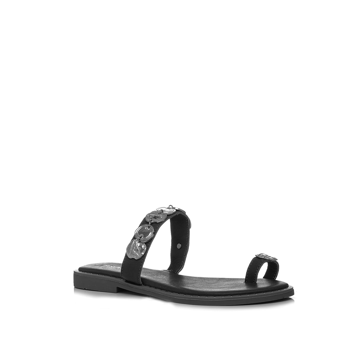 Μαύρο δερμάτινο σανδάλι φωτογραφία