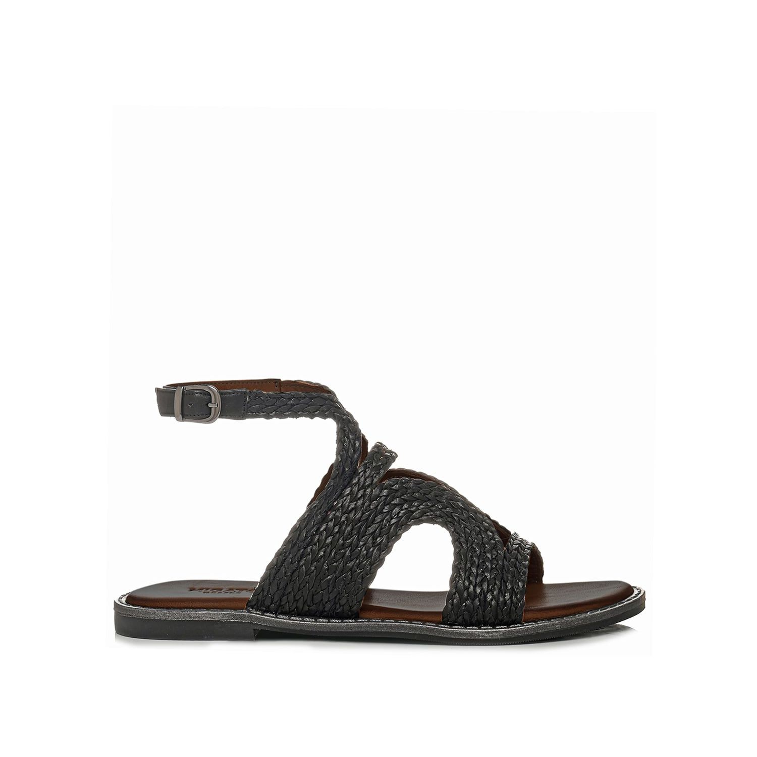 Μαύρο δερμάτινο σανδάλι