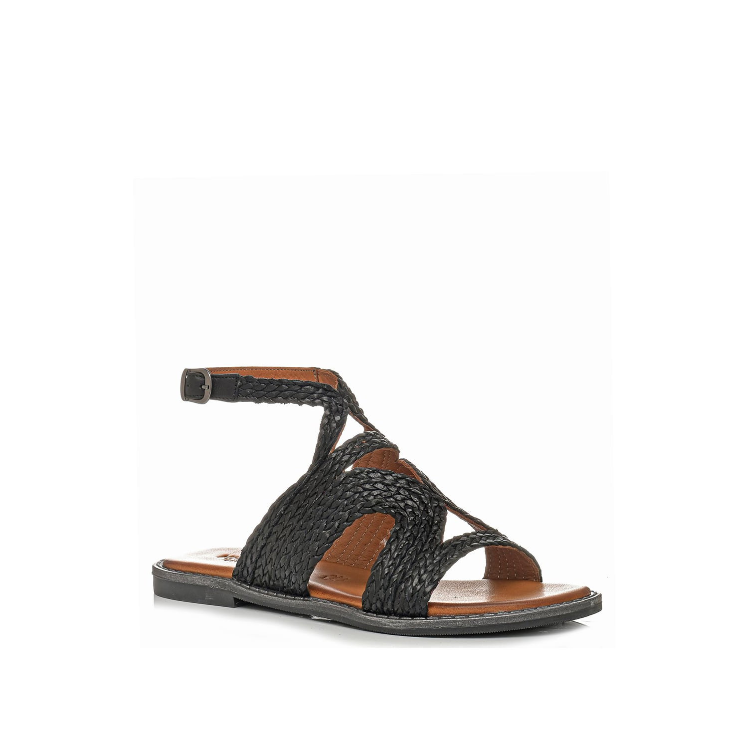 Μαύρο δερμάτινο σανδάλι φωτογραφία