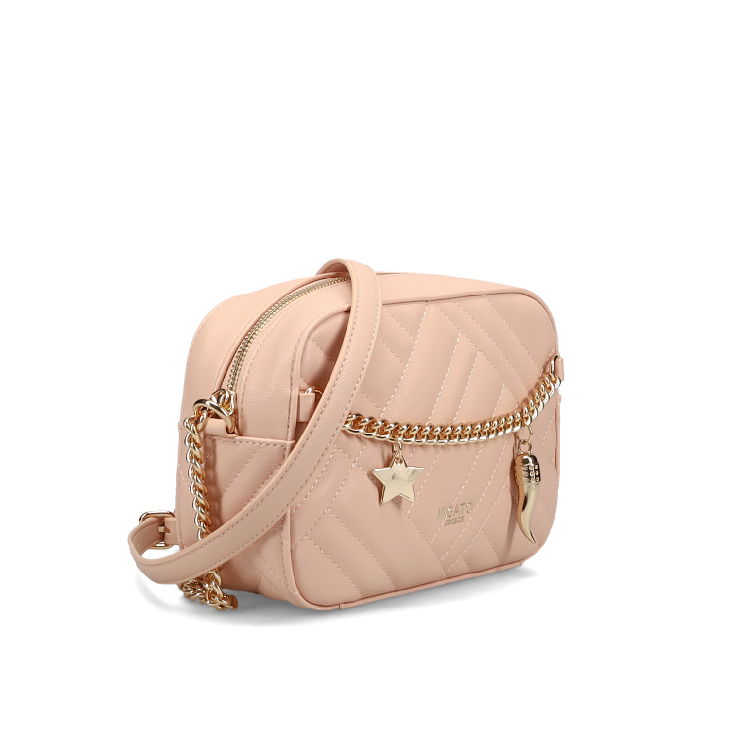 Ροζ καπιτονέ crossbody τσάντα
