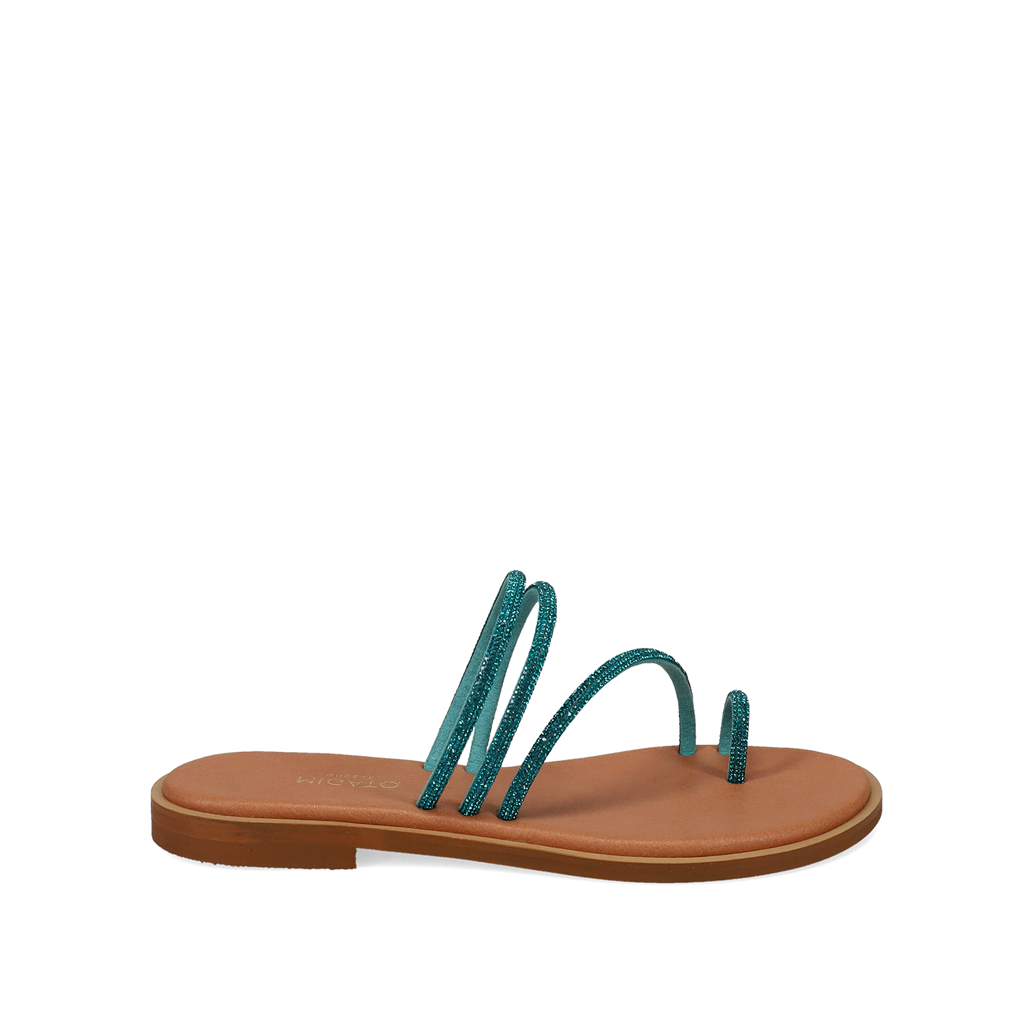 Σανδάλι με τυρκουάζ στρας