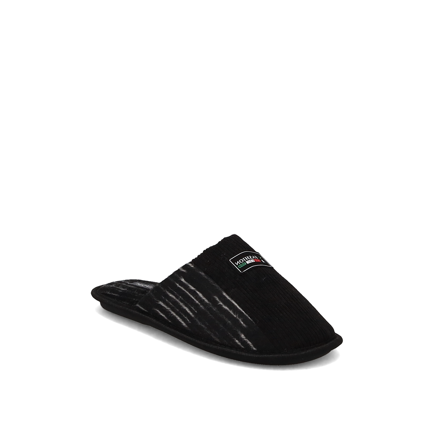 Μαύρη κοτλέ ανδρική παντόφλα φωτογραφία