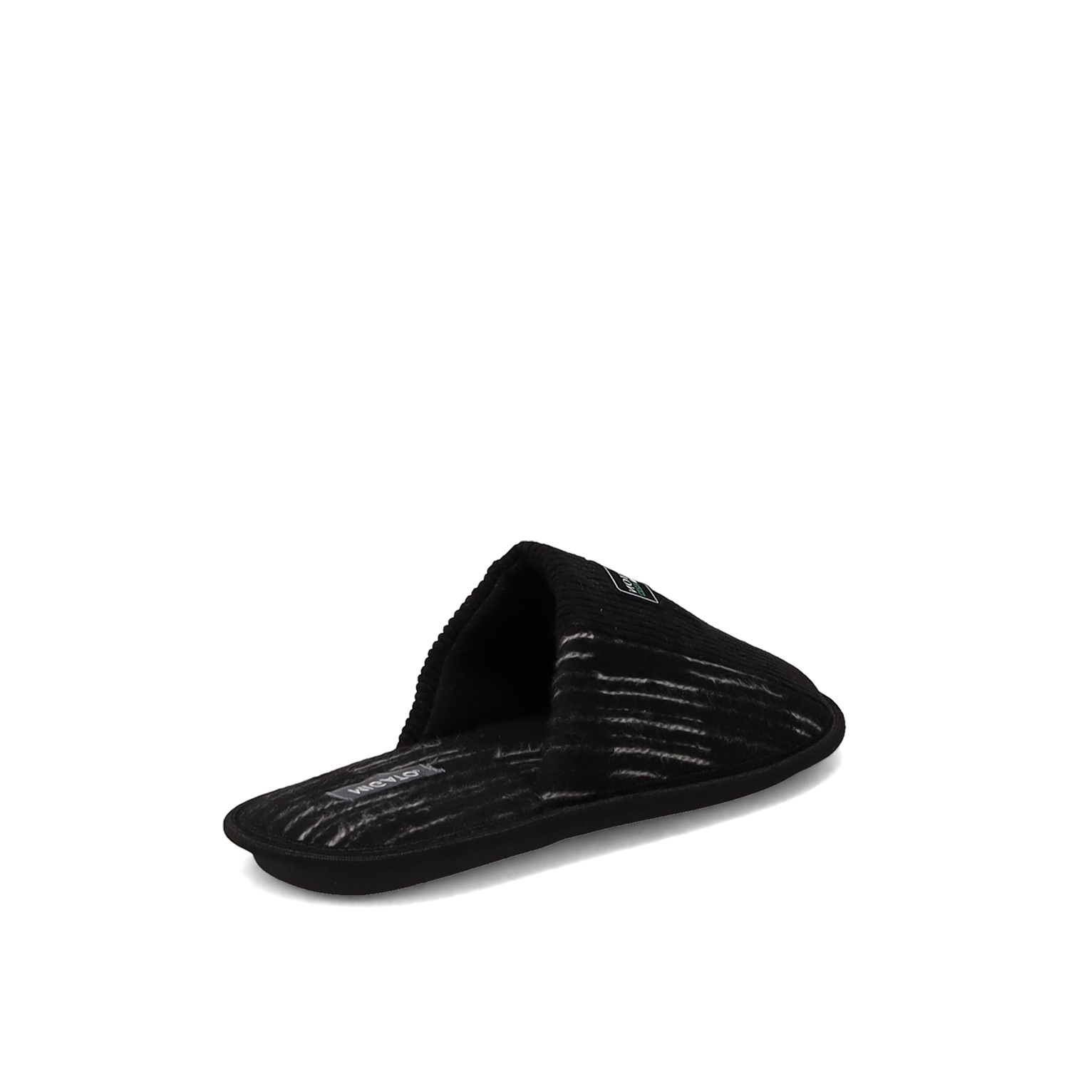 Μαύρη κοτλέ ανδρική παντόφλα φωτογραφία