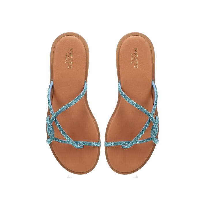 Blue rhinestones sandal