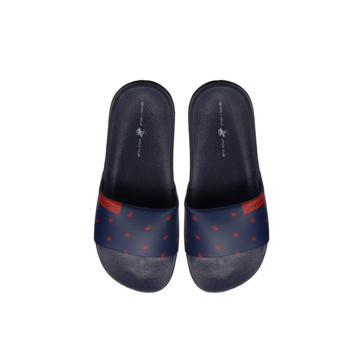 Womens navy blue slide beach sandal