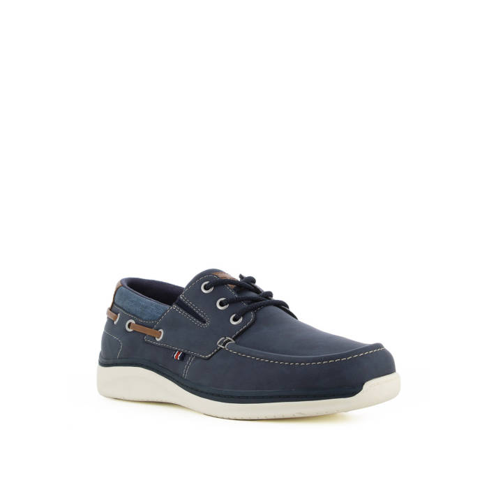 Mens navy blue boat shoe