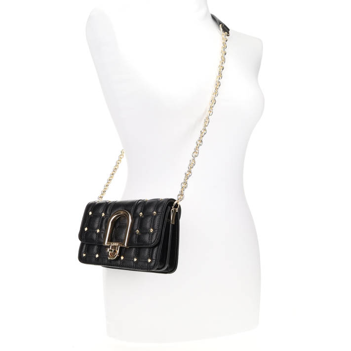 Black crossbody bag ELEONORA STUDS