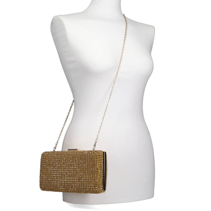 Χρυσό τσαντάκι με κρύσταλλα