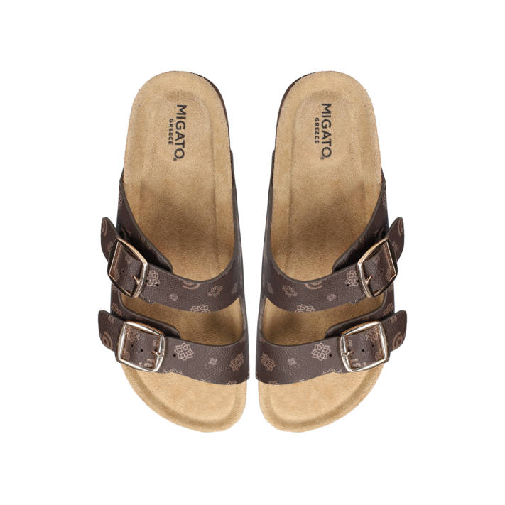 Καφέ footbed σανδάλι