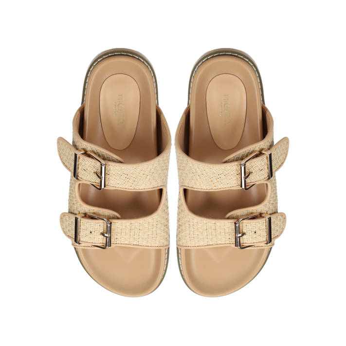 Μπεζ footbed σανδάλι
