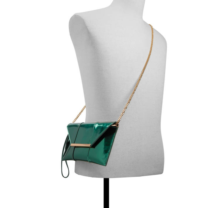 Green envelope clutch bag FEILLE