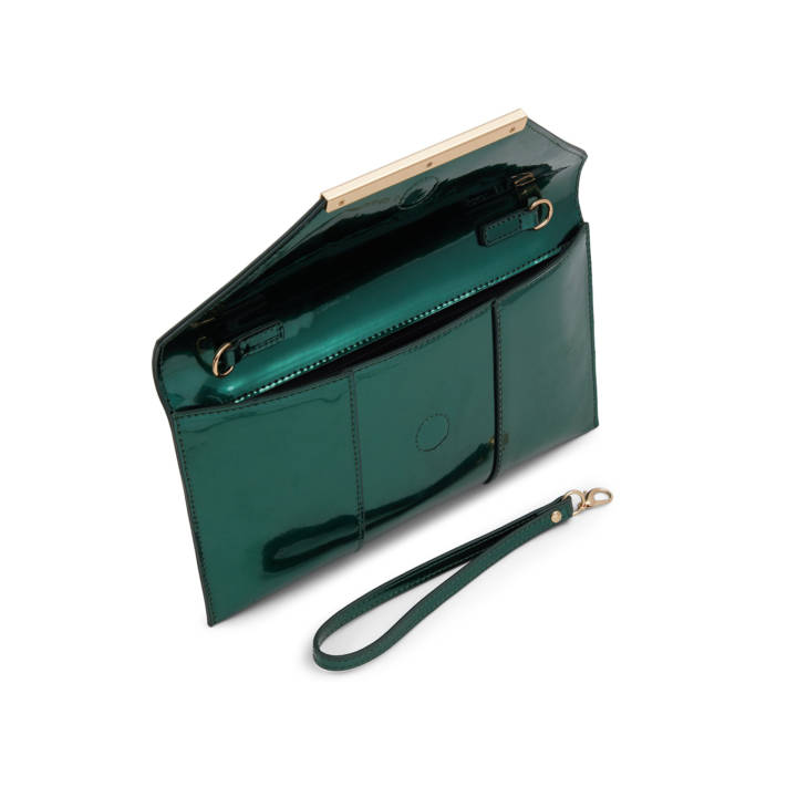 Green envelope clutch bag FEILLE