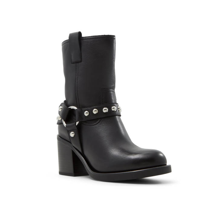 Black leather boot ALBAI