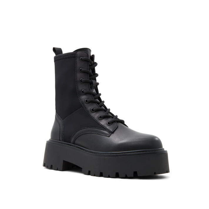 Μαύρο δερμάτινο μποτάκι TALALERYN