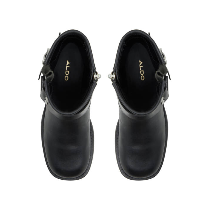 Black leather biker boot THRILL