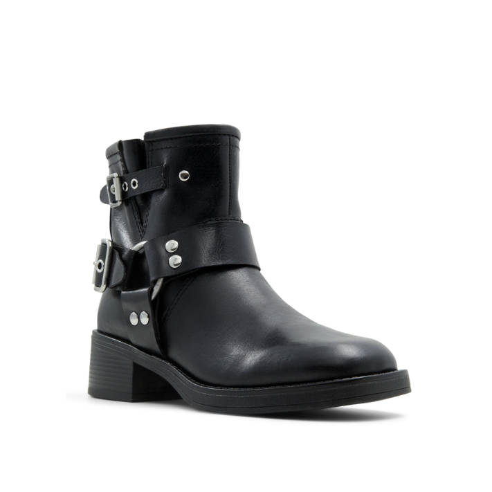 Black leather biker boot THRILL