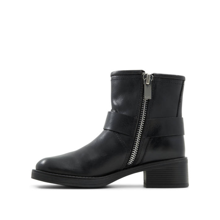Black leather biker boot THRILL