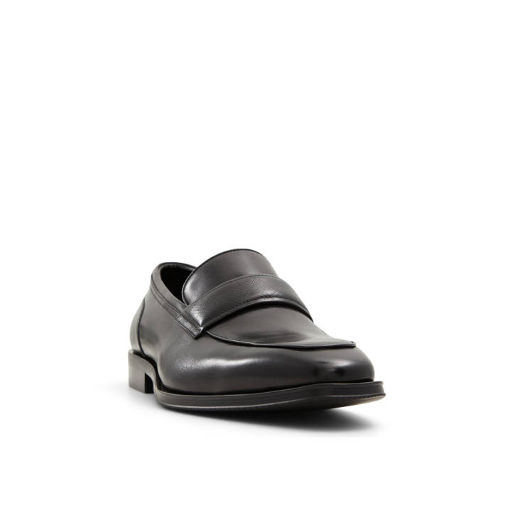 Μαύρο ανδρικό δερμάτινο loafer SEBERG-IN