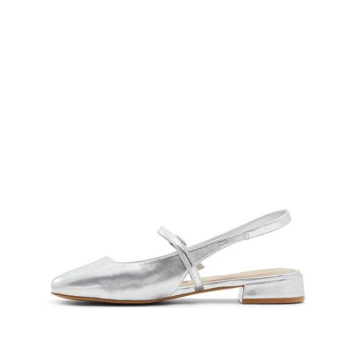 Silver patent ballet flat HUGUETTE