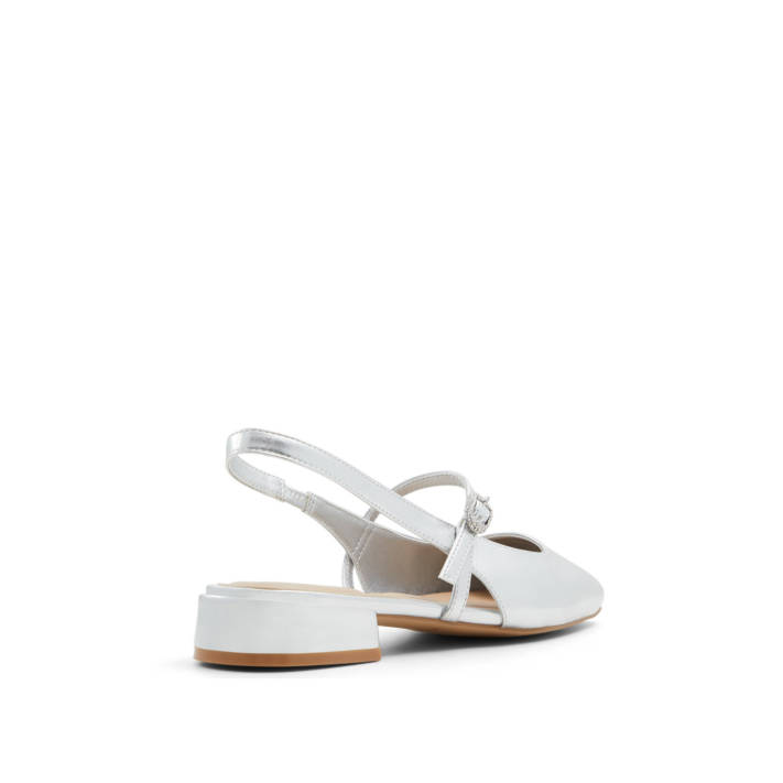 Silver patent ballet flat HUGUETTE