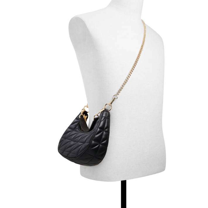 Black quilted shoulder bag ELLISON