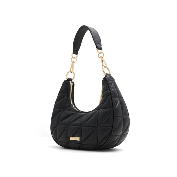 Black quilted shoulder bag ELLISON