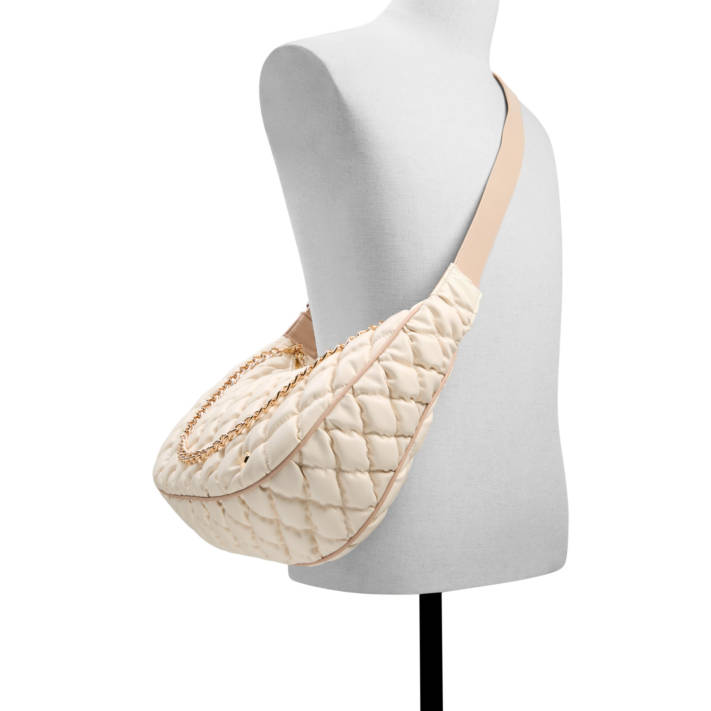 Beige quilted shoulder bag KAILIA