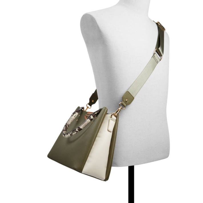 Khaki snakeskin shoulder bag CARAEVER