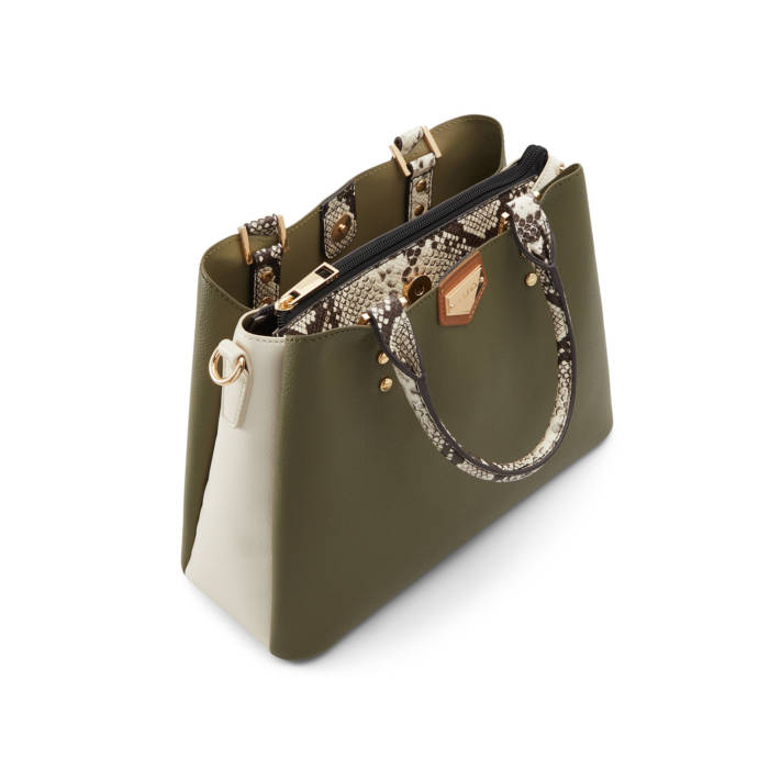 Khaki snakeskin shoulder bag CARAEVER