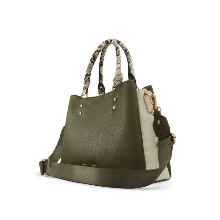 Khaki snakeskin shoulder bag CARAEVER