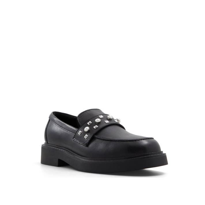 Μαύρο δερμάτινο loafer VERIMA