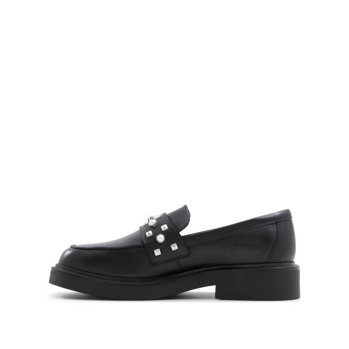 Μαύρο δερμάτινο loafer VERIMA