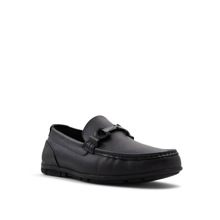 Μαύρο ανδρικό δερμάτινο loafer ORLOVOFLEXX