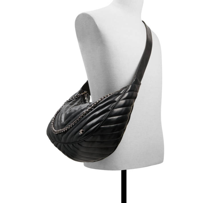 Black quilted shoulder bag VICKIA