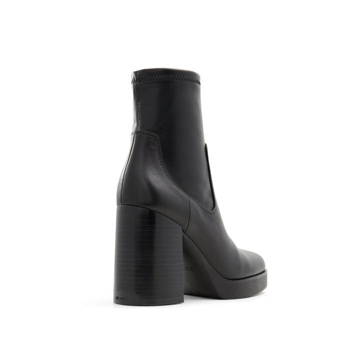 Μαύρο δερμάτινο μποτάκι SERAPHICA