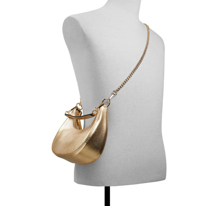 Gold snakeskin shoulder bag ELLISON